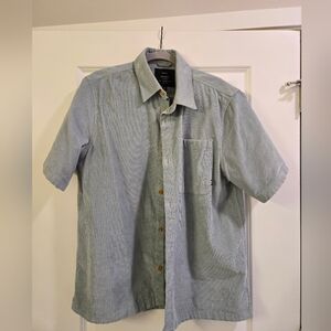 Finisterre Jetty Chord Shirt Short Sleeve Size Large - Stone Blue